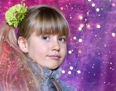 儿童，女孩，金发，脸，多彩