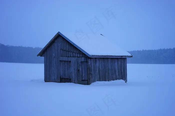 小屋，雪，小木屋，规模，寒冬，冷，霜冻