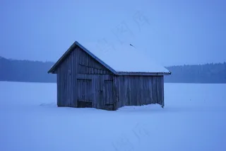 小屋，雪，小木屋，规模，寒冬，冷，霜冻