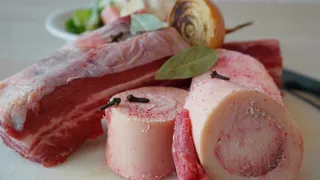 骨髓，牛肉，卖肉，骨，原料，吃，食品，红色