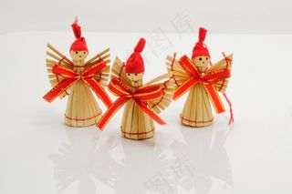 圣诞节，装饰，稻草，来临，装饰