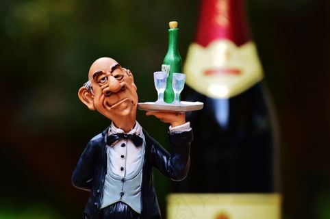 管家，托盘，饮料，红酒，香槟，操作