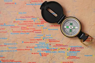 指南针，地图，导航，金卡