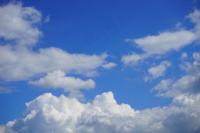 天空，蓝色，云，白色，积云
