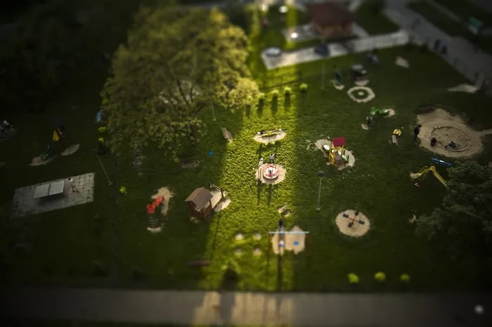 游乐场，华沙，倾斜移位，乐趣，玩，游戏