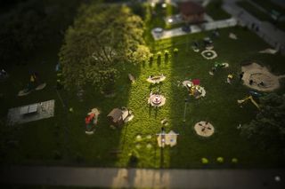 游乐场，华沙，倾斜移位，乐趣，玩，游戏