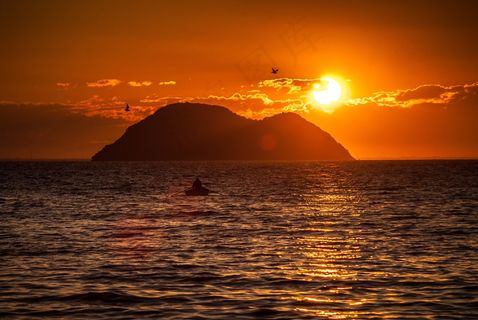 岛，海滩，海洋，水，船