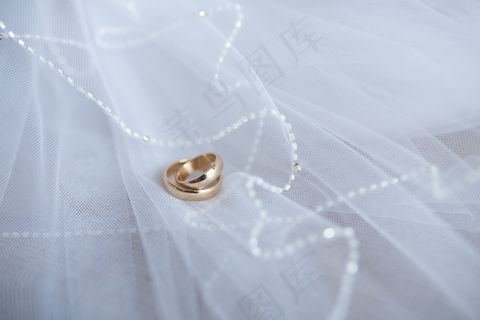 圆环，圆环，金，婚礼，装饰，白色，关闭