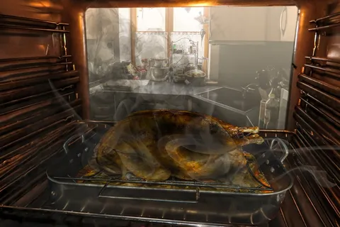 烤鹅，圣马丁，鹅，组装，吃，炸