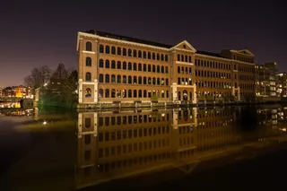 建筑，反射，水，夜，外立面，欧洲