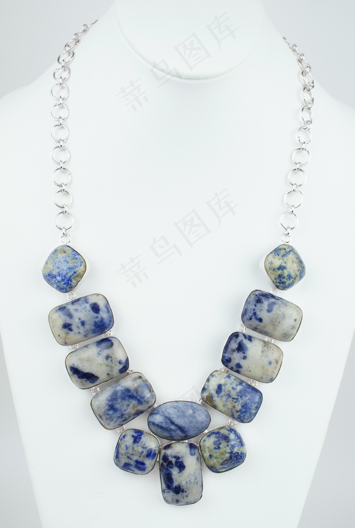 青金石，方钠石，石头，项链，项链，银