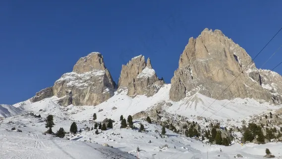白云岩,Sassolungo,意大利,山,雪,全景图 白云岩,Sassolungo,意大利,山,雪,全景图