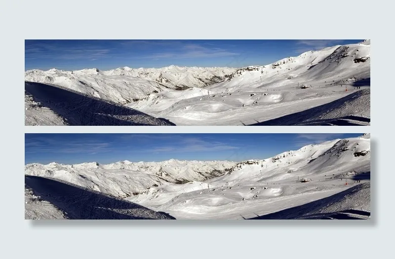 全景，全景，阿尔卑斯山，山，冬天