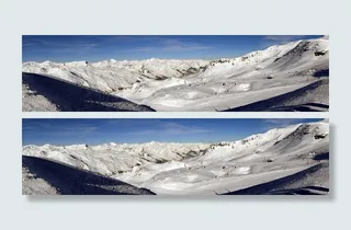 全景，全景，阿尔卑斯山，山，冬天