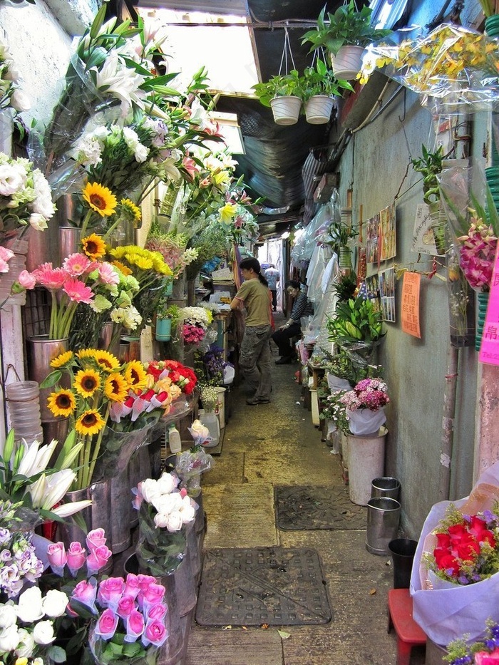 花店,花篮,紫颜色的花,祭祀,花卉业,花店