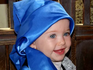 女孩，婴儿，蓝眼睛，蓝色，肖像