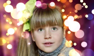 儿童，女孩，脸，儿童迪斯科，散景