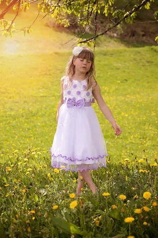 人，人的，儿童，女孩，连衣裙，出，自然