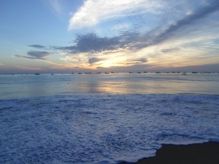 海滩，海，海洋，日落，斯里兰卡，大自然