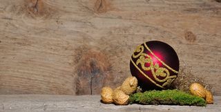 圣诞节装饰品，花生，坚果，木材，装饰