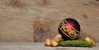 圣诞节装饰品，花生，坚果，木材，装饰