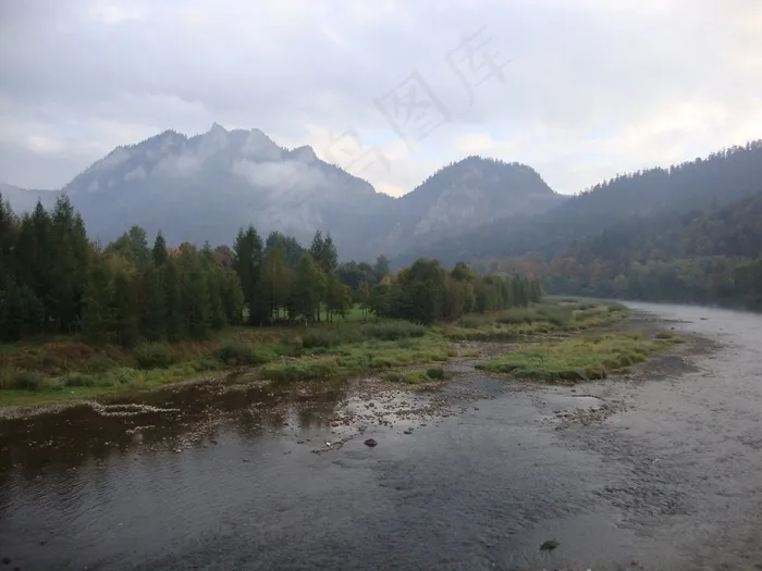 佩尼尼，波兰，山，景观，雾，云