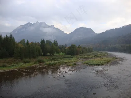 佩尼尼，波兰，山，景观，雾，云