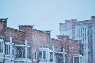 雪，晚上，建筑，睡眠区，安静
