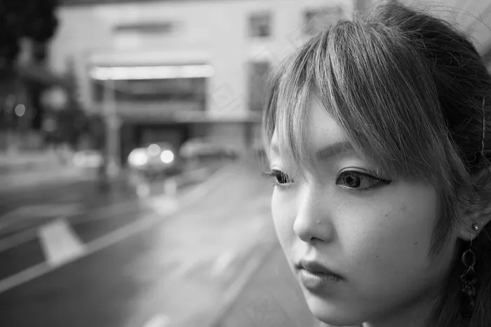 肖像，女孩，脸，散景，心情，年轻，リボンとユーロ，女人