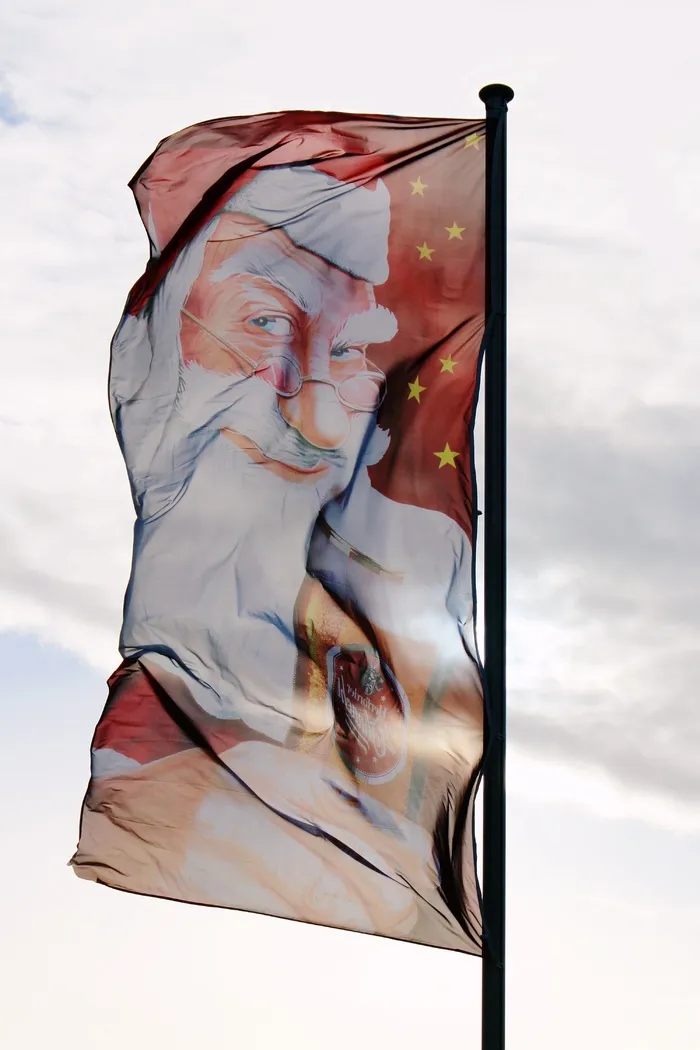 小旗，圣诞老人，圣诞，尼古拉斯，风，打击，摇
