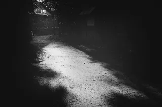 城市街道,柏油路,建筑,楼梯,门,在公园玩光与影