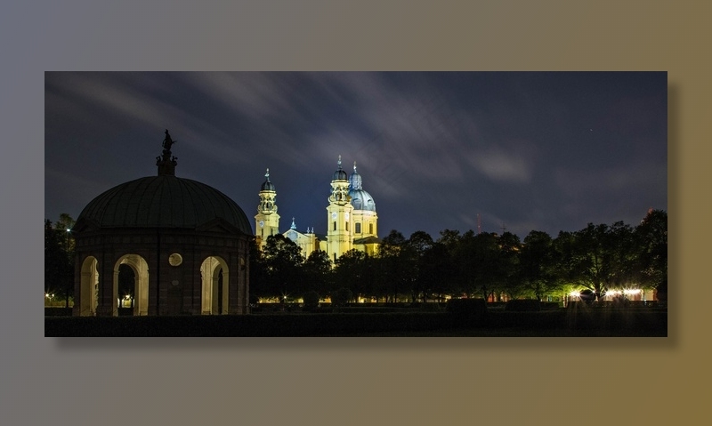 Theatinerkirche，慕尼黑，巴伐利亚，庭院花园