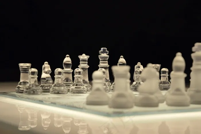 国际象棋，游戏，棋盘，玻璃，董事会，规划