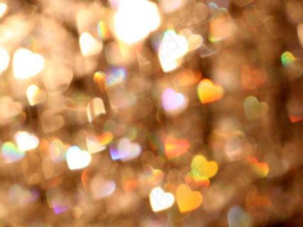 散景，模糊，灯火，背景，心，闪耀，闪光