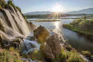 蛇河，瀑布，性质，瀑布，岩石，户外