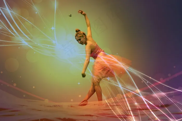 芭蕾舞女演员，粉红色，魔术，舞蹈，背景