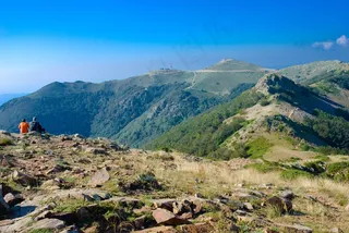 山，天空，夏天，人，风景，自然