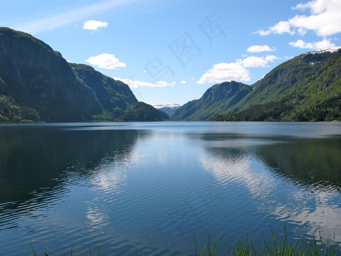 挪威，湖，Sandvinsvatnet，斯堪的那维亚，景观