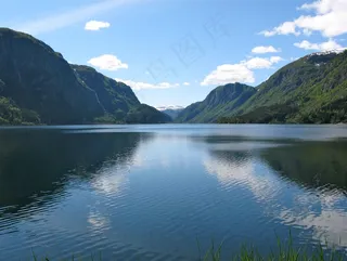 挪威，湖，Sandvinsvatnet，斯堪的那维亚，景观