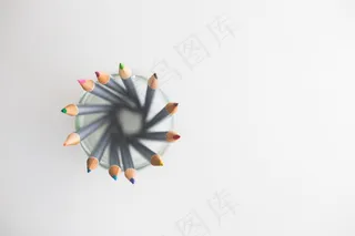 笔类,花卉,水彩笔,工笔画,,彩色铅笔的顶视图