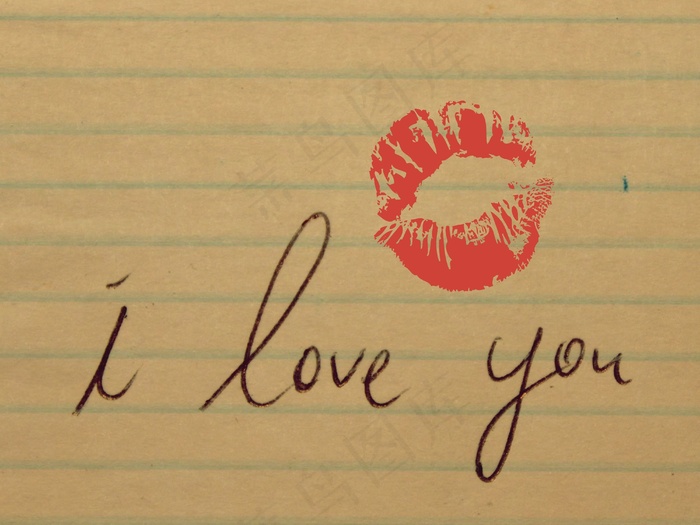 爱情，爱情宣言，吻，口红，单词，字体