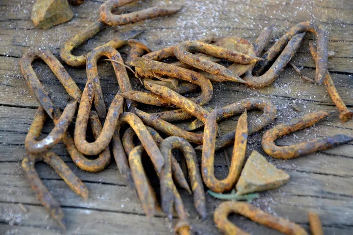 铁锈，指甲，康乃馨，铁，垃圾场，金属，关于