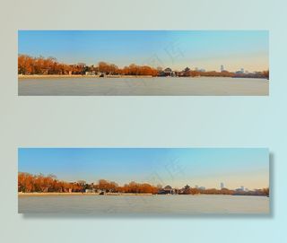 全景，什刹海，秋天