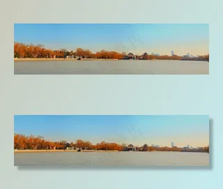 全景，什刹海，秋天