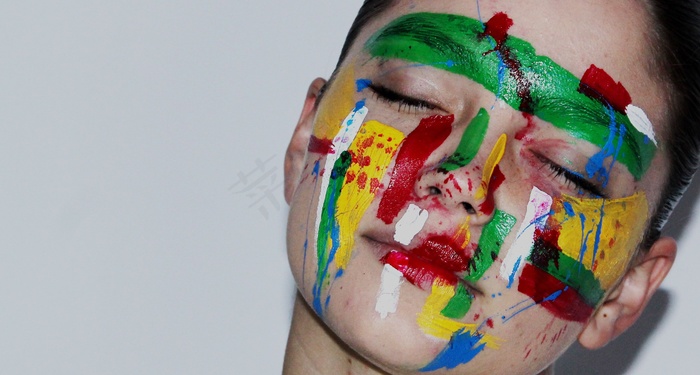 脸，女人，油漆，*，肖像，梦想