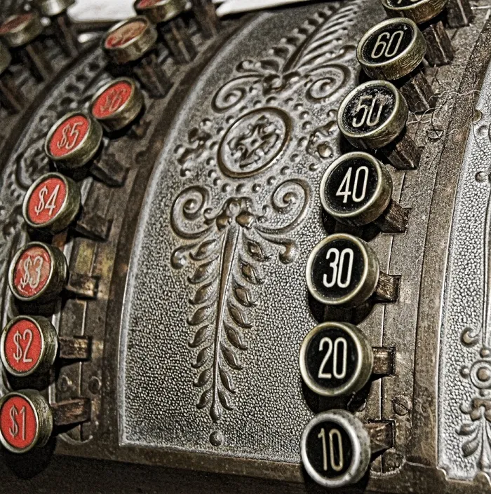 年份，数字，收银机，老，复古，业务