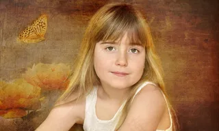 儿童，女孩，脸，金发，肖像，艺术