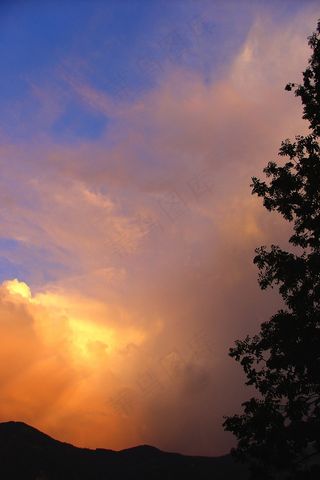 天空，向前，云，日落，傍晚的天空，天气心情