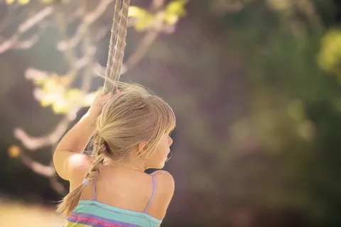 人，人的，儿童，女孩，播放，出，自然