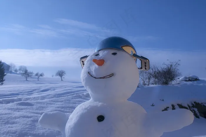 雪人，雪，男子，鼻子，胡萝卜，锅，帽子，冬天